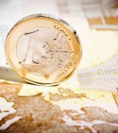 Euro Coin on 50 Euro Note Map